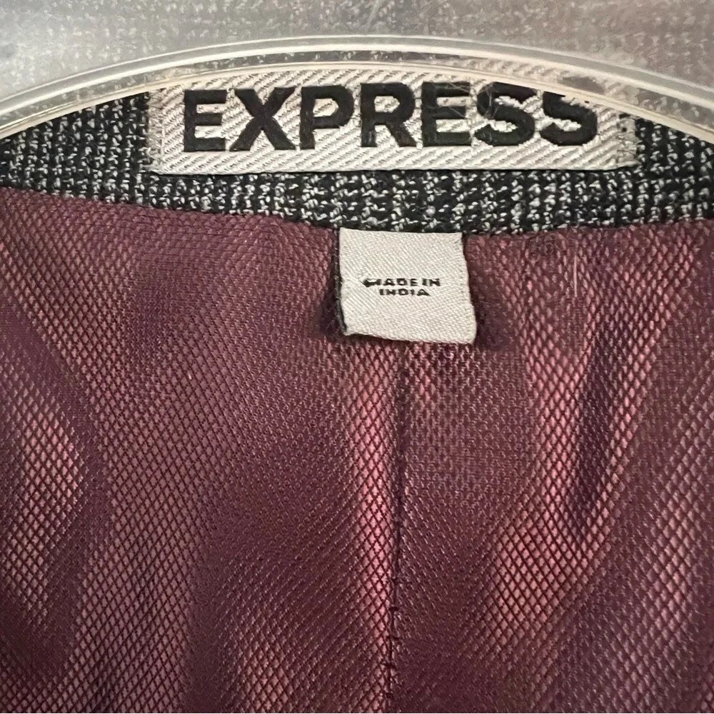 Express photographer fitted wool blend stretch suit coat